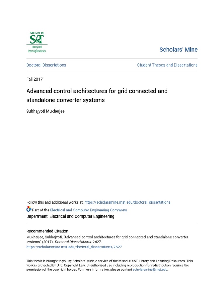 Advanced Control Architectures For Grid Connected and Standalone PDF ...