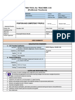 Position and Competency Profile: Rpms Tool For Teacher I-Iii (Proficient Teachers)