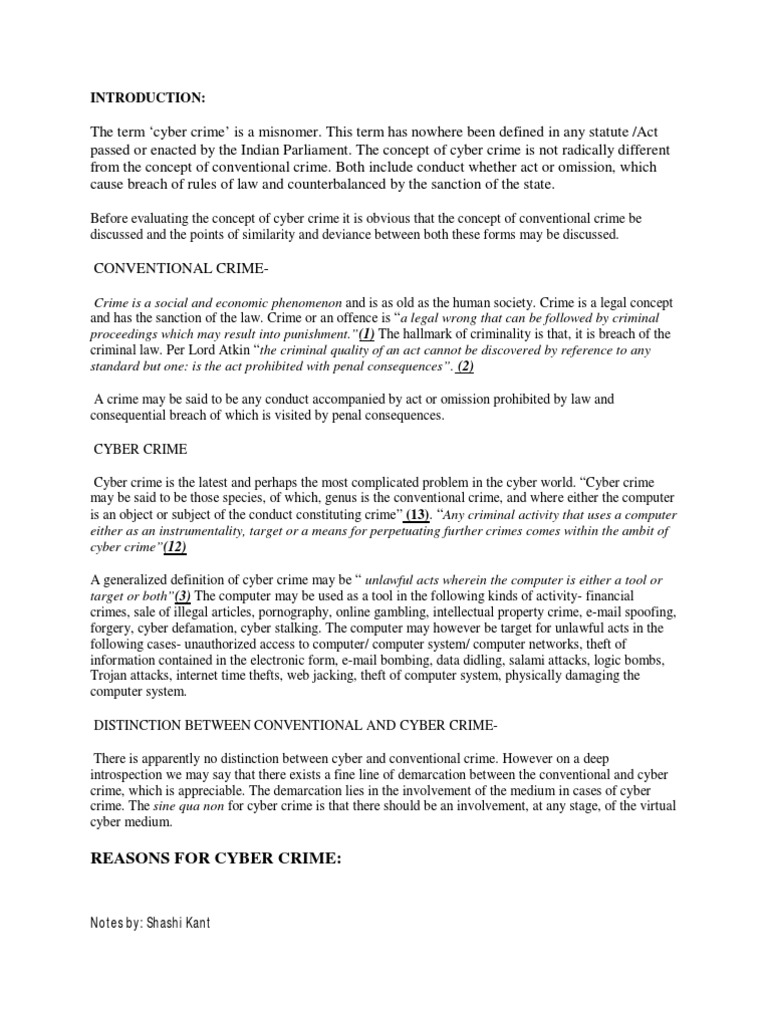 Reasons For Cyber Crime | PDF | Cybercrime | Crime & Violence