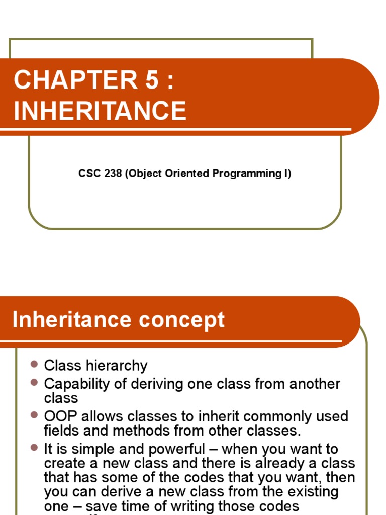 05 Inheritance | Download Free PDF | Inheritance (Object Oriented ...