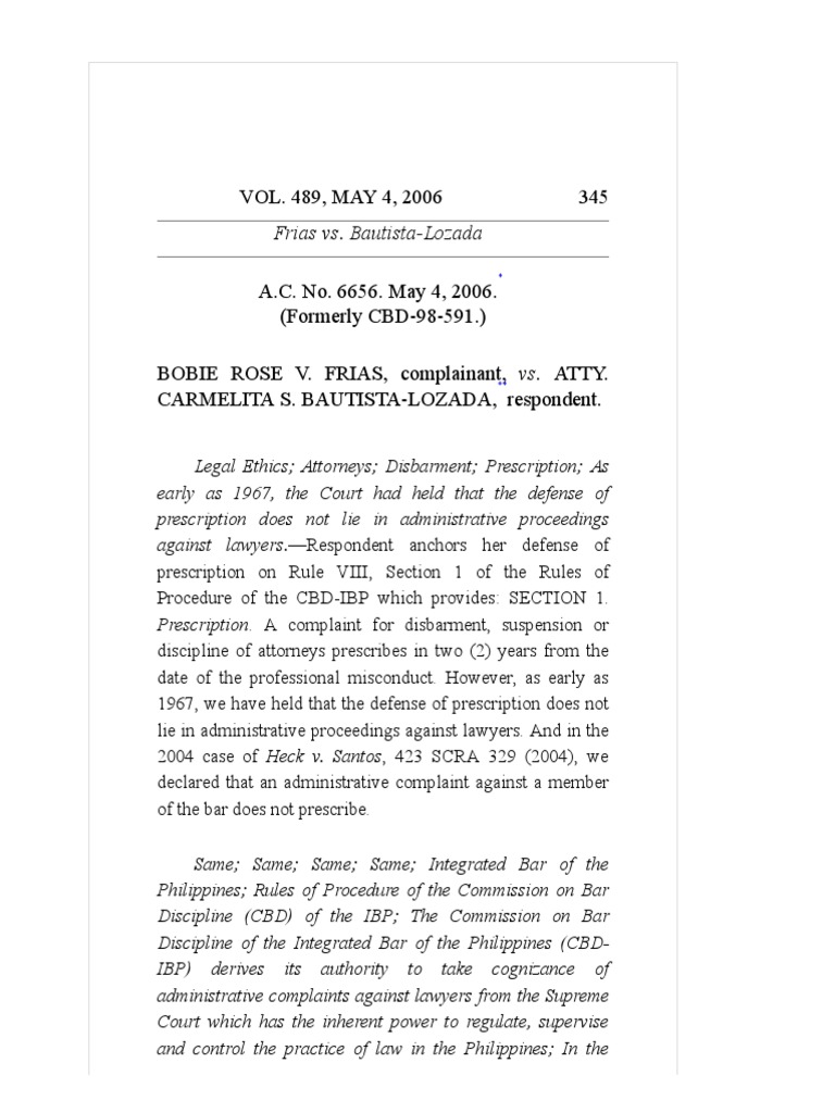 F12 frias vs lozada pdf lawyer disbarment