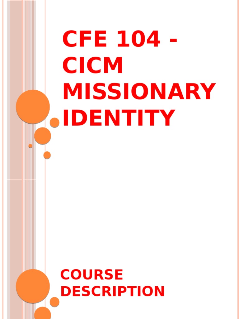 CICM Missionary Identity Course Overview | PDF | Evangelism | Christian ...
