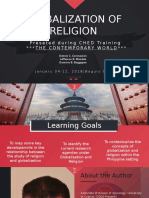 Globalization of Religion: Preseted During CHED Training The Contemporary World