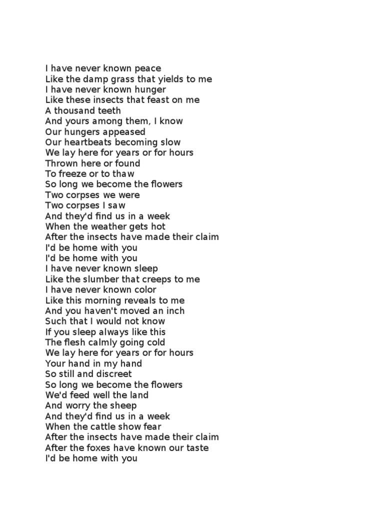 Hozier: In a Week Lyrics Analysis | PDF