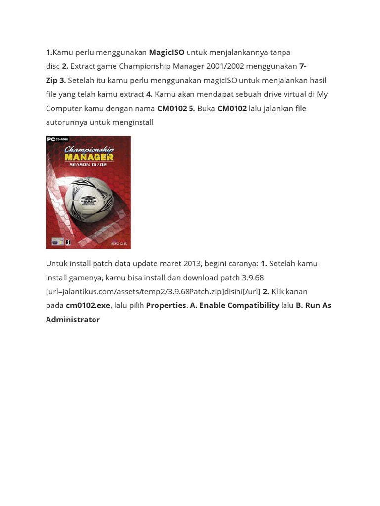 Panduan Instalasi CM 2001/2002 dan Patch | PDF