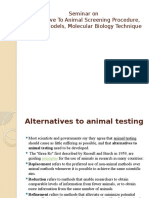 Seminar On Alternative To Animal Screening Procedure, in Vitro Models, Molecular Biology Technique