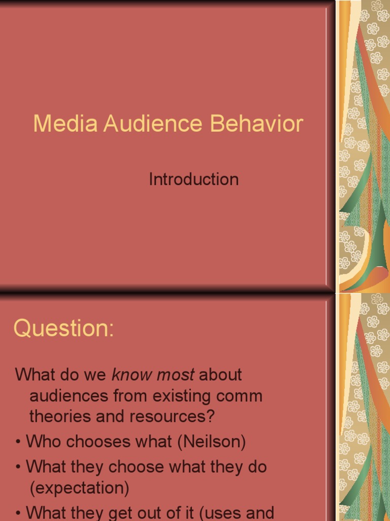 Understanding Media Audience Behavior | PDF | Attention | Entertainment