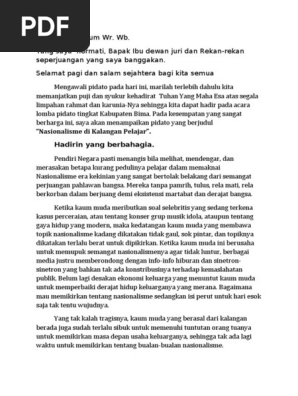 Pidato Nasionalisme Dikalangan Pelajar