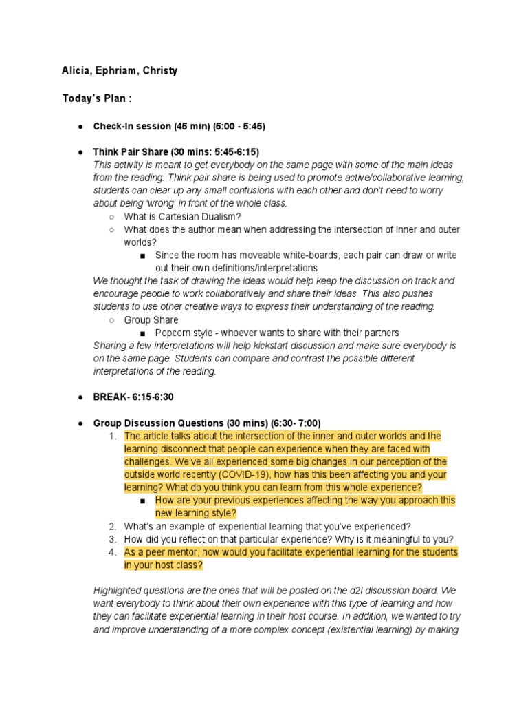 Collaborative Learning Session Plan | PDF | Mind | Learning
