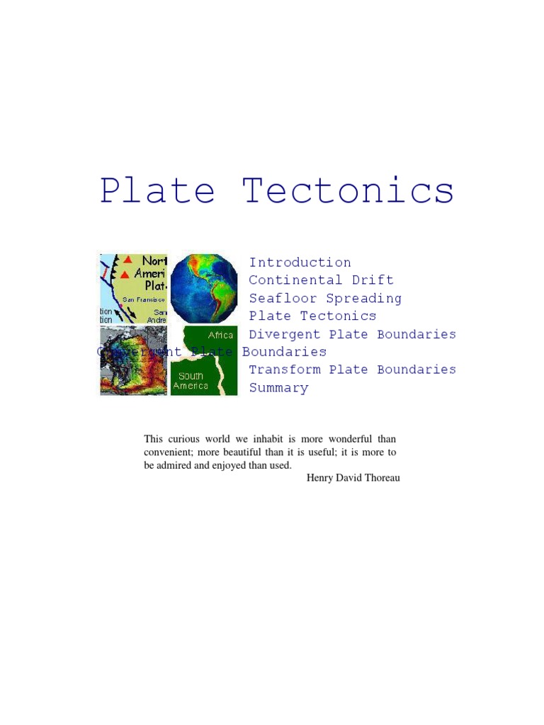 Plate Tectonics PDF | PDF | Plate Tectonics | Seabed