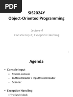 SIS2024Y Object-Oriented Programming: Console Input, Exception Handling