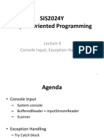 SIS2024Y Object-Oriented Programming: Console Input, Exception Handling