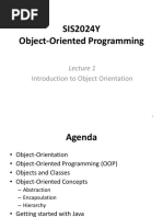 SIS2024Y Object-Oriented Programming: Introduction To Object Orientation