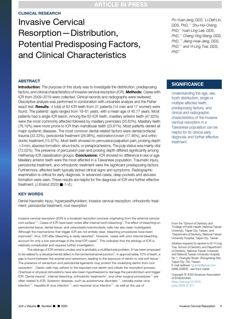 10 1016@j Joen 2020 01 011 PDF | PDF | Periodontology | Dental Anatomy