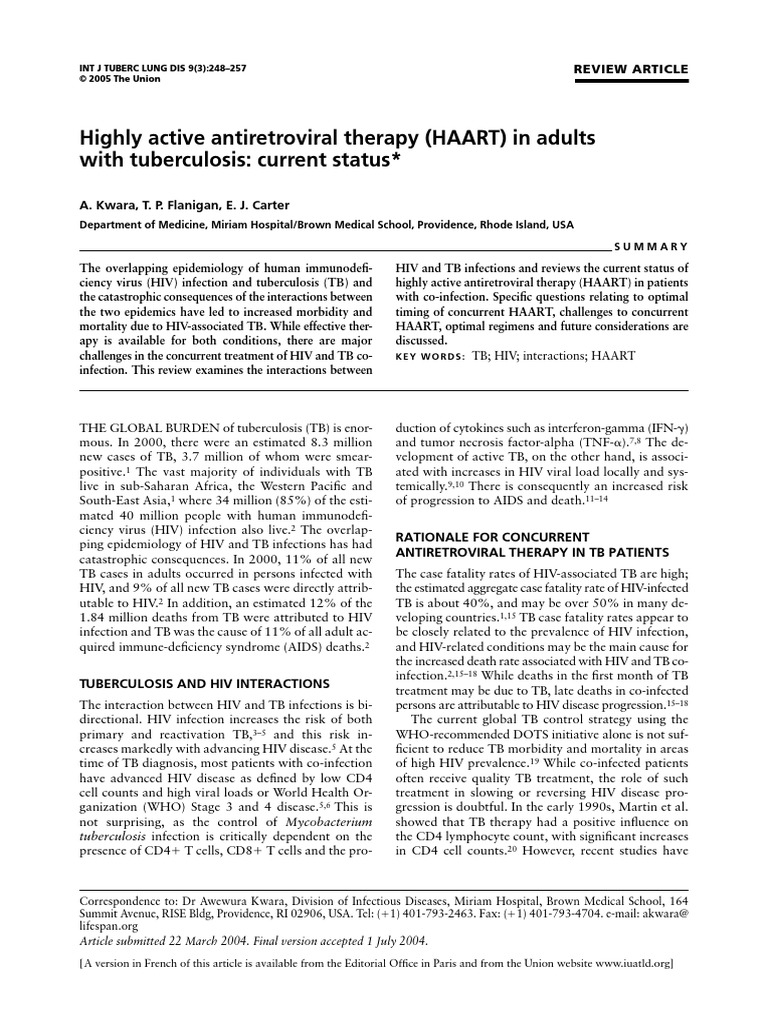 Highly Active Antiretroviral Therapy (HAART) in Adults With ...