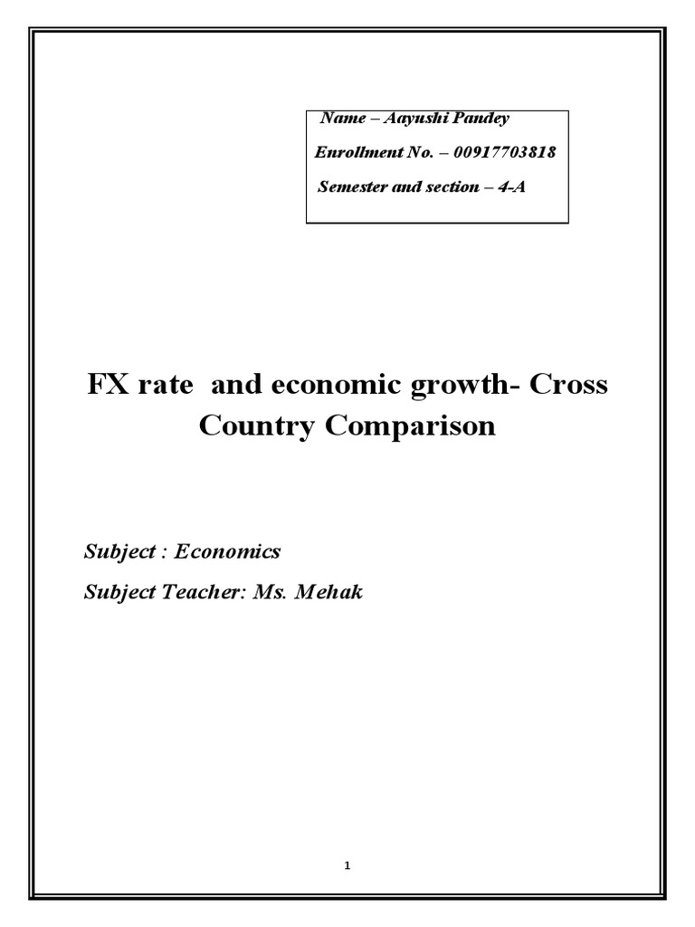FX Rate and Economic Growth Cross Country Comparison PDF Exchange