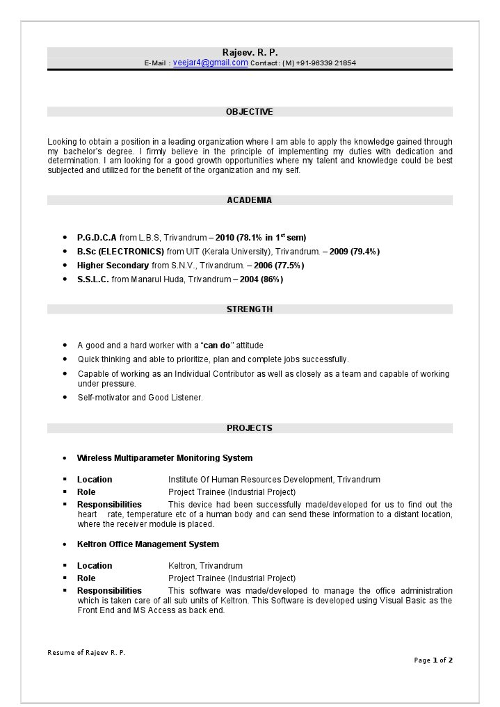 Rajeev CV | PDF