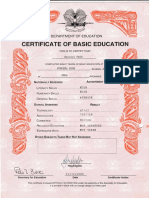 Certificate of Basic: Education