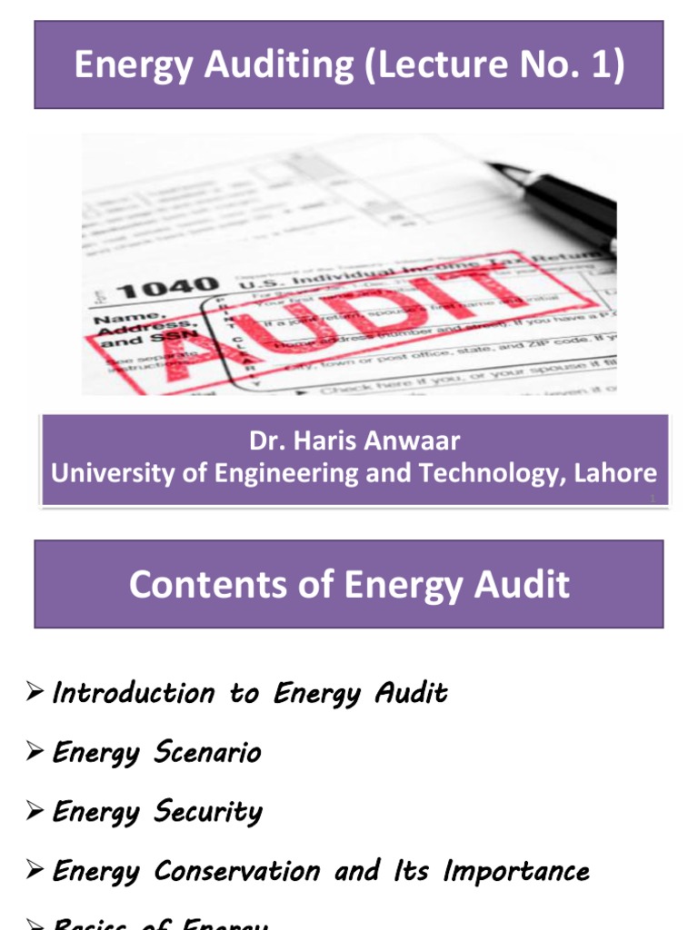 Introduction to Energy Auditing Basics | PDF | Energy Development ...