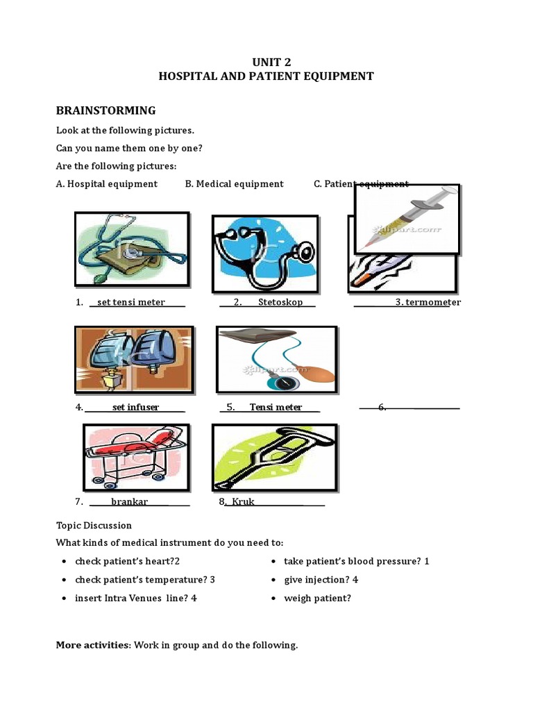 Hospital and Patient Equipment Guide | PDF | Wellness