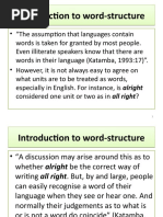 Introduction To Word-Structure 2