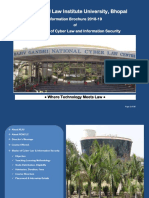 National Law Institute University, Bhopal: Information Brochure 2018-19 Master of Cyber Law and Information Security