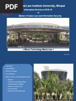 National Law Institute University, Bhopal: Information Brochure 2018-19 Master of Cyber Law and Information Security