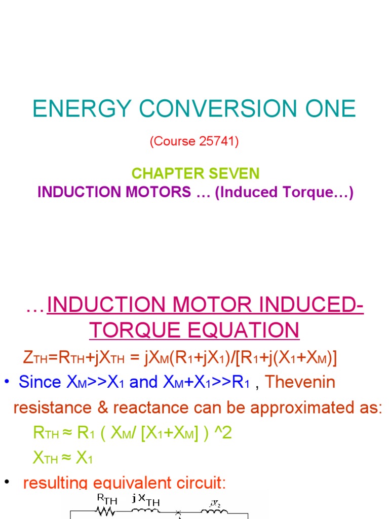Deriving and Explaining the Induction Motor TorqueSpeed Curve PDF