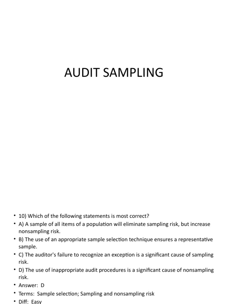 Audit Sampling PPT Presents 2 | PDF