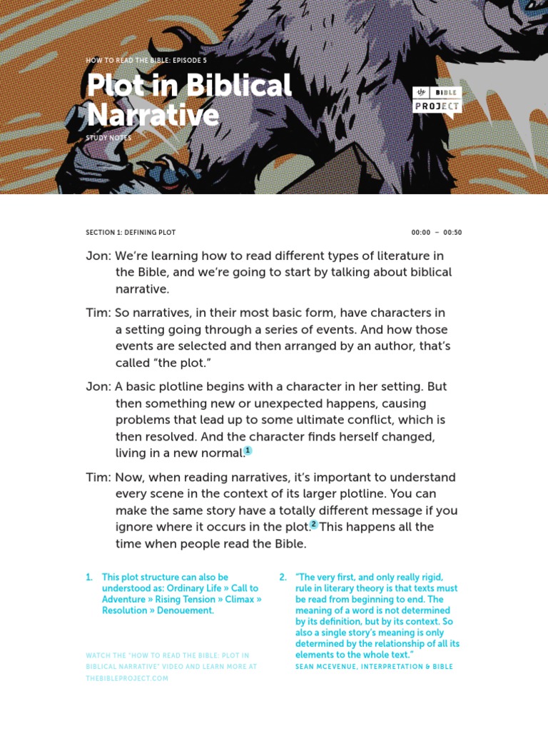 Plot in Biblical Narrative How To Read The Bible Episode 5 PDF