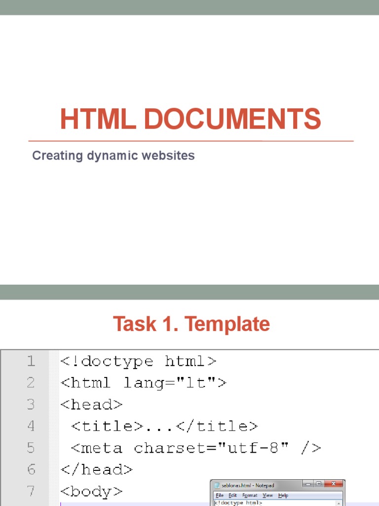 HTML Documents: Creating Dynamic Websites | PDF | Language Arts ...