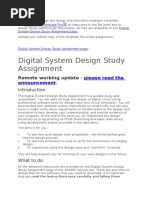 Digital System Desgin Study Assignment