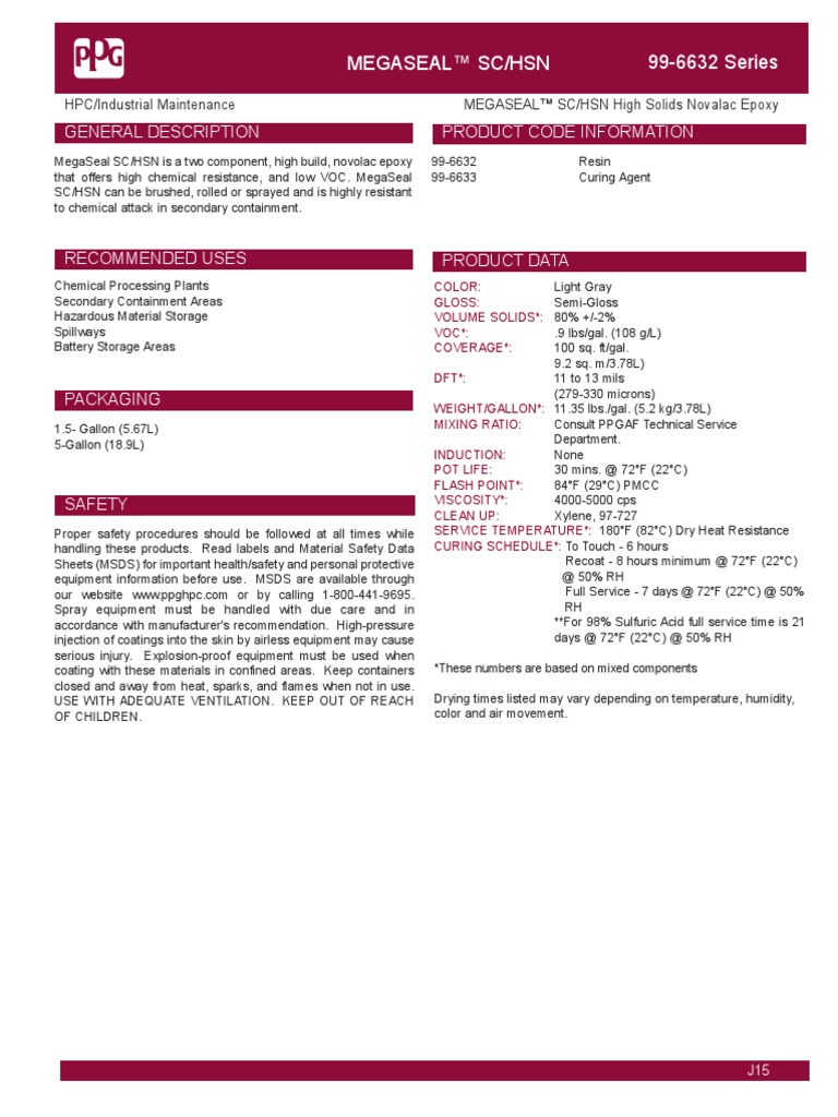 996632 Series Megaseal™ SC/HSN General Description Product Code