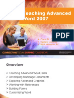 Teaching Advanced Word 2007: Carol M. Cram
