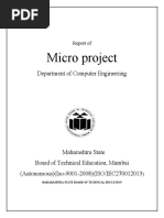 Micro Project: Department of Computer Engineering