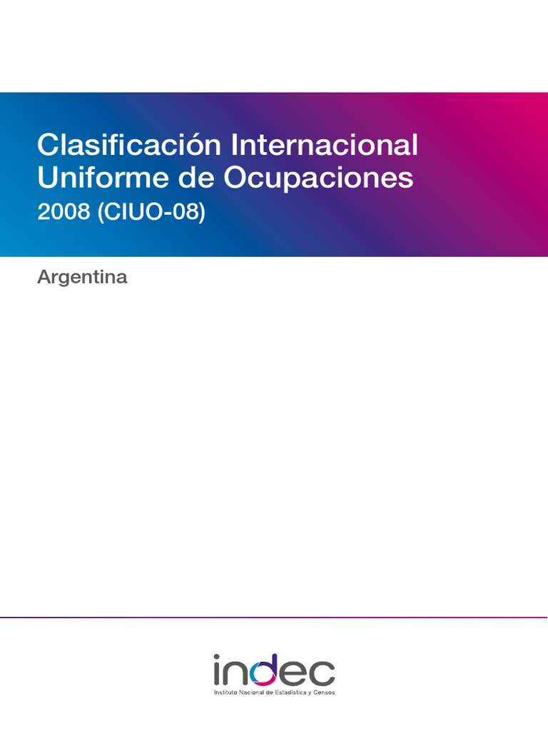 Clasificacion Internacional Uniforme de Ocupaciones PDF PDF