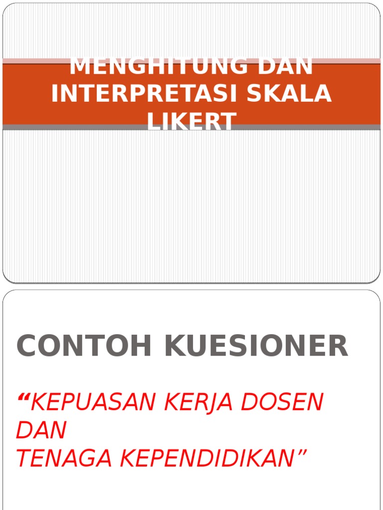Menghitung Dan Interpretasi Skala Likert Pdf