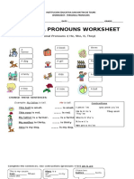 Personal Pronouns Worksheet