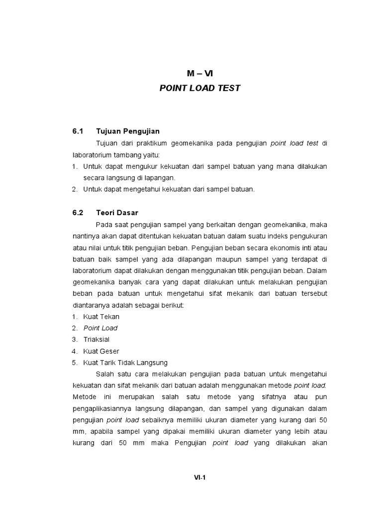 Point Load Test | PDF