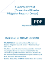 Pleno Community Visit TDRMC (Tsunami and Disaster Mitigation Research Center)