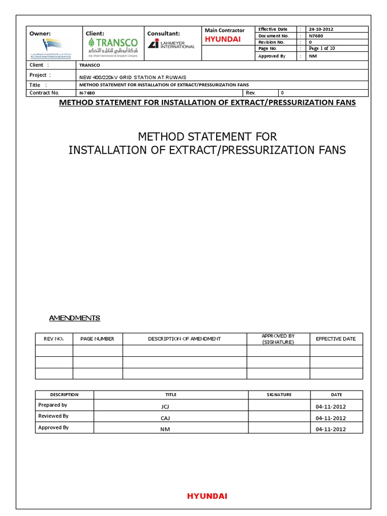 Installation Method for Extract Fans | PDF | Crane (Machine) | Business