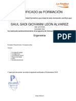 ERGONOMIA - Certificado de Formación PDF