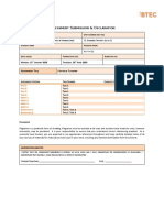 Ssessment Ubmission Eclaration: Ssignment Itle