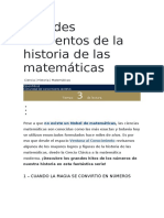 Grandes Momentos de La Historia de Las Matemáticas