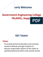Hearty Welcome: Government Engineering College TALAKAL, Koppal
