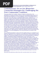 contemporary art as ars memoriae