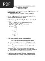 Numerical Methods Two Marks