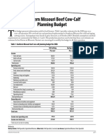 Southern Missouri Beef Cow-Calf Planning Budget