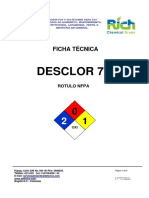 Desinfectante clorado Desclor 7%, ficha técnica