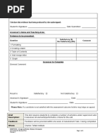 Student'S Name:: Satisfactory (S) Not Satisfactory (NS) Comments